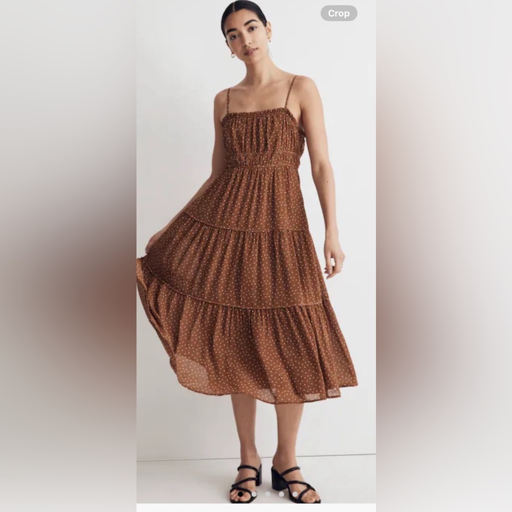 NWT Madewell size 2 Sophia cami tiered midi dress in Dot